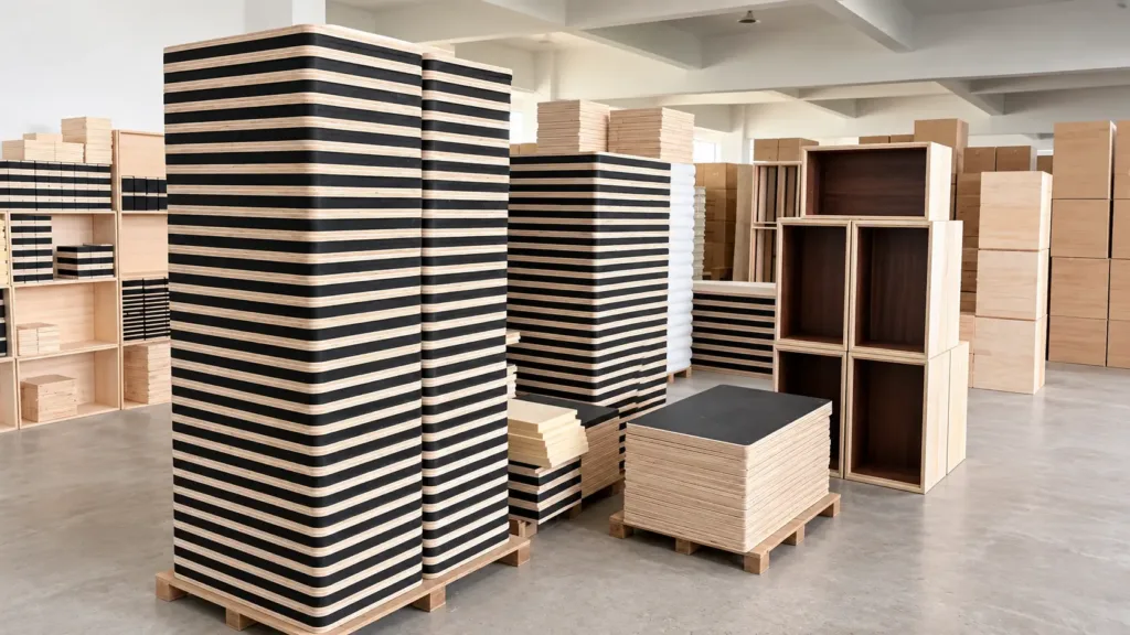 Organized Plywood Warehouse Showroom