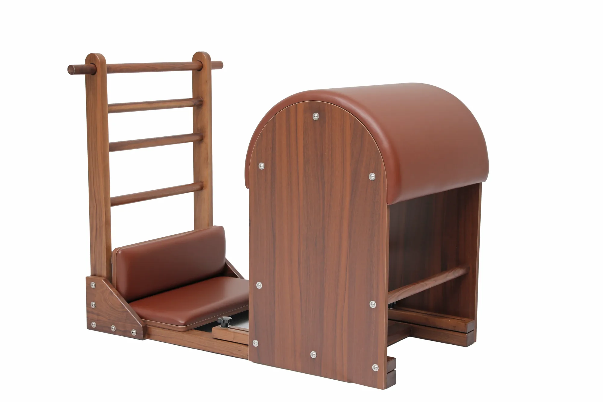 Walnut Wood Pilates Ladder Barrel Perspective View