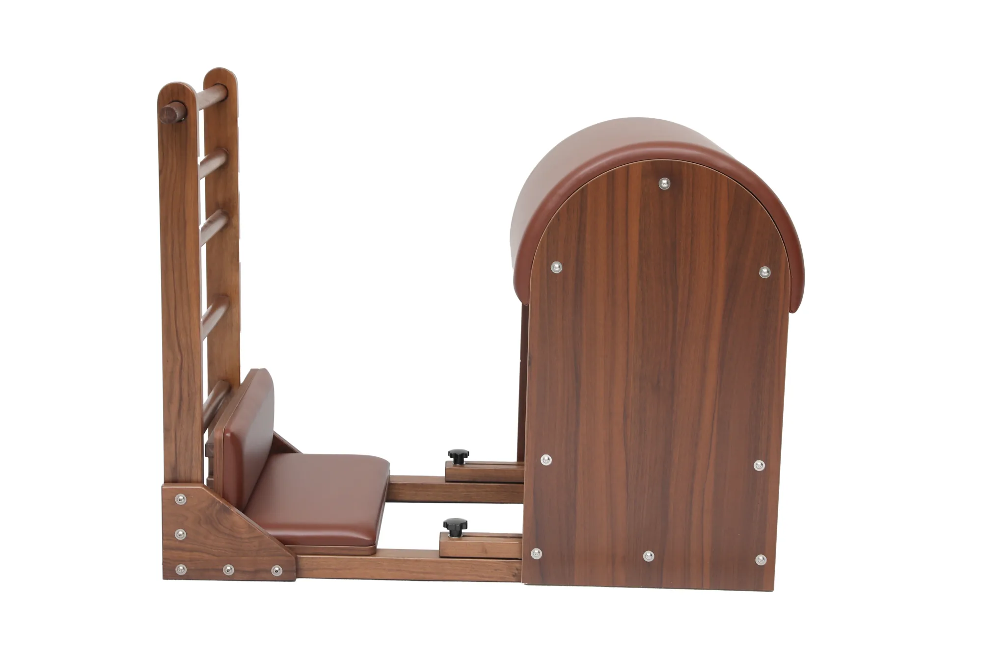 Walnut Wood Pilates Ladder Barrel Side View
