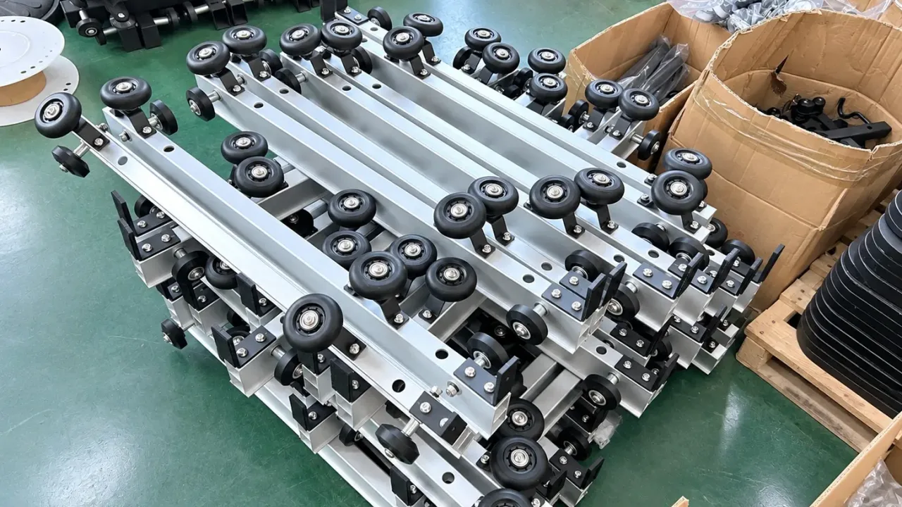 Industrial Roller Assemblies In Organized Workshop