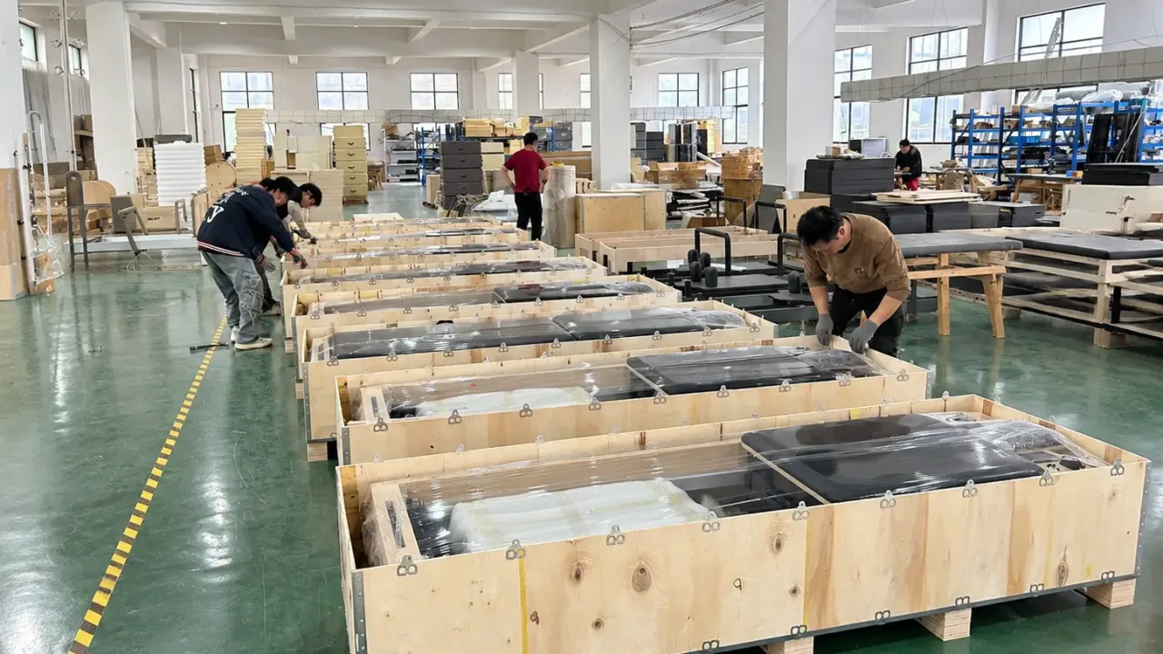 Organized Factory Crate Packing Line